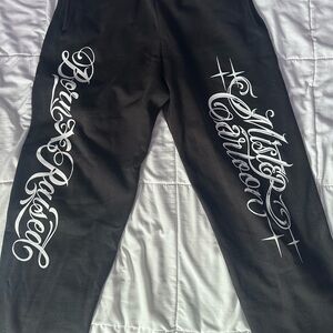 Mister Cartoon BornxRaised Tokyo Tour Script Pants Black 2024 NEW